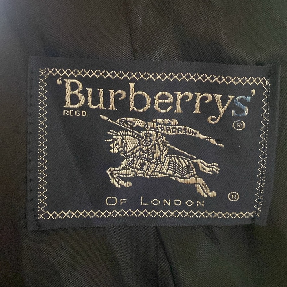 BURBERRY'S LUXURY BLACK WOOL COAT JACKET TOGGLE LARGE MADE IN USA - Picture 2 of 13